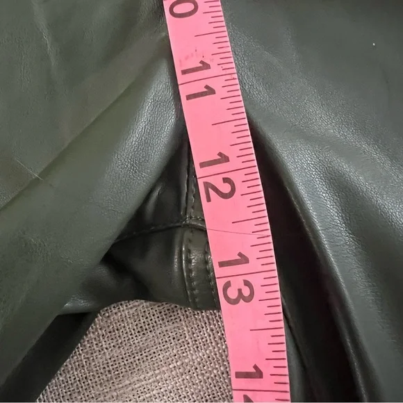 Joe’s jeans Faux leather wide leg high waist ankle jeans pants 31 Hunter Green - Picture 11 of 12